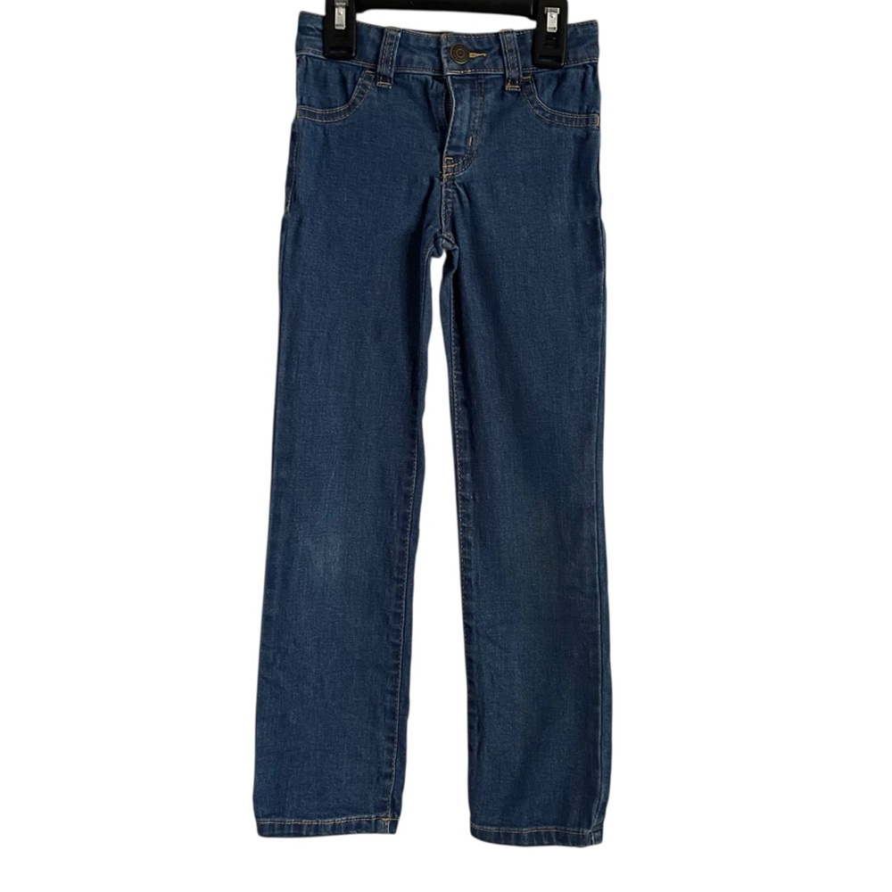 Cat & Jack Girls Straigh Leg Dark Wash Jeans Sz 6 Super Stretch